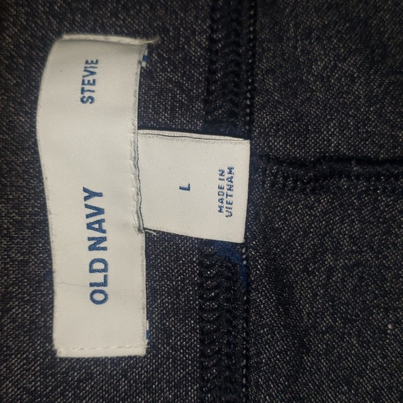 Old Navy Stevie Texture Blue Ponte Knit Side Stripes  High Waist Pants Large - Picture 14 of 16